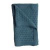 Couverture en tricot pointelle bleu