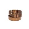 Ceinture à boucle ronde en cuir bronze - Taille M