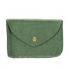 Grand porte-monnaie enveloppe cuir vert olive