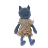 Peluche chat en tissu Minette robe à fleurs