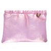 Sac pochette cuir rose pâle pailleté