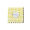 Lot de 18 serviettes pâquerettes vichy jaune