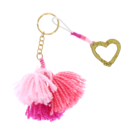 Porte-clés à perles cœur violet Pondie Chérie - Le petit Souk