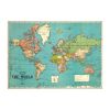 Affiche vintage carte du monde 