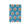 Carnet de notes fleuri bleu Block print