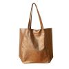 Sac tote bag cuir bronze doré