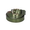 Ceinture à boucle ronde en cuir vert olive - Taille M