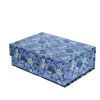 Boîte bleue à fleurs