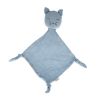Doudou chat bleu gris perle