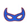 Masque de super-héros bleu contour rouge