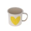 Petit mug émaillé cœur jaune