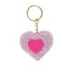 Porte-clés à perles cœur rose
