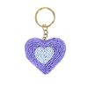 Porte-clés à perles cœur violet