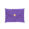 Porte-monnaie enveloppe cuir violet pailleté