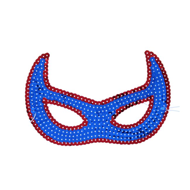 Masque de super-héros bleu contour rouge Mercredi et Patati - Le petit Souk